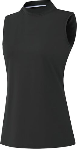 M MAELREG Women's Mock Neck Golf Tennis Tank Top Sleeveless Moisture Wicking Stretch Pull On Athletic Tops in Kuwait