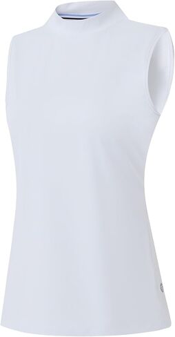 M MAELREG Women's Mock Neck Golf Tennis Tank Top Sleeveless Moisture Wicking Stretch Pull On Athletic Tops in Kuwait