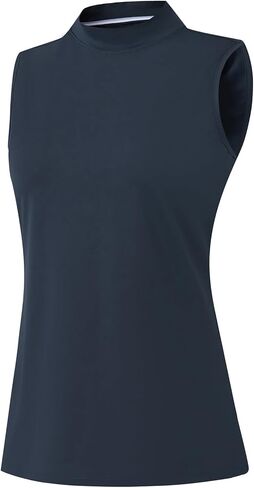 M MAELREG Women's Mock Neck Golf Tennis Tank Top Sleeveless Moisture Wicking Stretch Pull On Athletic Tops in Kuwait