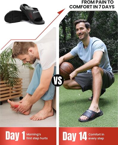 PCSsole High Arch Support Orthotic Sandals – Open Toe Recovery Slides with Deep Heel Cup & Metatarsal Pad – Shock Absorption Cushion & Non-Slip Rubber Sole for Plantar Fasciitis Comfort, Flat Feet & Heel Pain Relief in Saudi Arabia