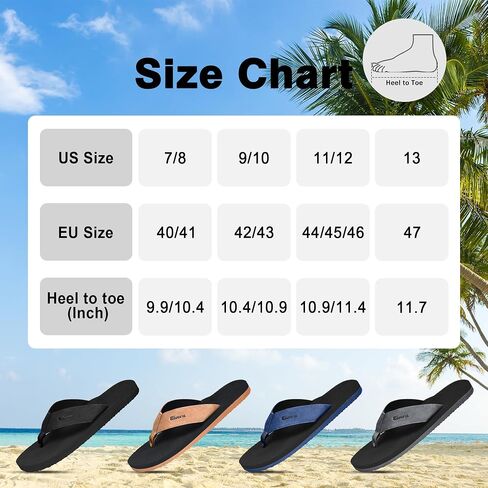 Men's Flip Flops with Arch Support - Quick-Dry Beach Sandals in Saudi Arabia