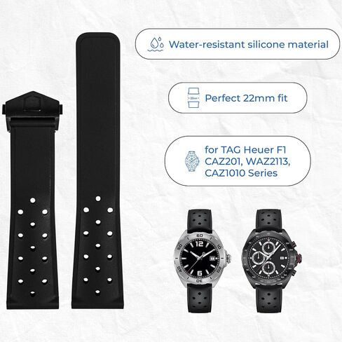 Replacement Strap 22mm for Tag Heuer Formula 1 Breathable Silicone Watchband Folding Buckle Watch Strap for TAG Heuer F1 CAZ201 WAZ2113 CAZ1010 Series in Kuwait