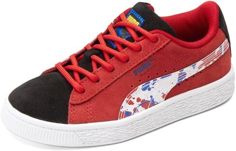 PUMA Kids Boys Suede Splash Graphic Lace Up Sneakers Shoes Casual - Red in Kuwait