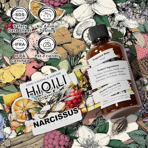 HIQILI Narcissus Fragrance Oil for Diffuser & DIY, Highly Concentrated Scented Oil for Candle Making, Soap, Perfume, Fresh Floral Aroma - 1 Fl Oz in Saudi Arabia