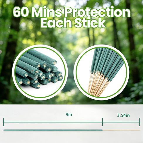 360 Pack Mosquito Incense Sticks for Outdoor Patio Backyard Indoors Camping Travel Yoga, DEET Free Mosquito Repellent Sticks Safe for Kids Pets, Long-Lasting 1-Hour Burn Time in Saudi Arabia