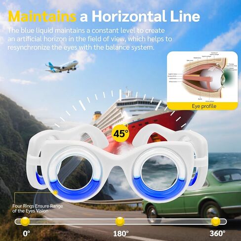 NEOISM Anti Motion Sickness Glasses, Car Sickness Glasses Relief Nausea & Dizziness, Portable Lensless Design for Car Sickness, Air Sickness, Sea Sickness, Road Trip Essentials, Blue Pattern Bag in Saudi Arabia