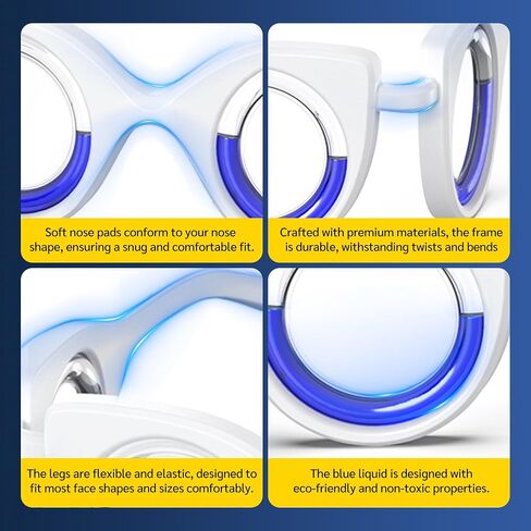 NEOISM Anti Motion Sickness Glasses, Car Sickness Glasses Relief Nausea & Dizziness, Portable Lensless Design for Car Sickness, Air Sickness, Sea Sickness, Road Trip Essentials, Blue Pattern Bag in Saudi Arabia