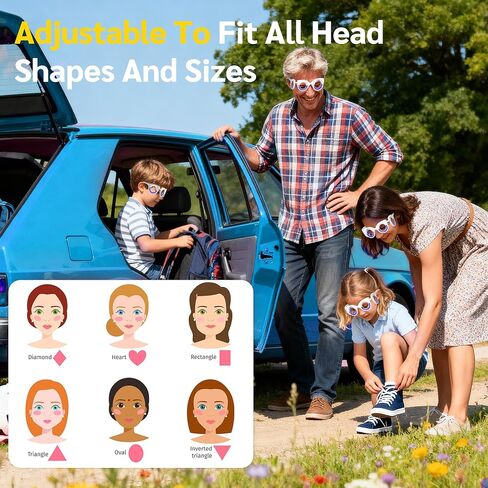 NEOISM Anti Motion Sickness Glasses, Car Sickness Glasses Relief Nausea & Dizziness, Portable Lensless Design for Car Sickness, Air Sickness, Sea Sickness, Road Trip Essentials, Blue Pattern Bag in Saudi Arabia
