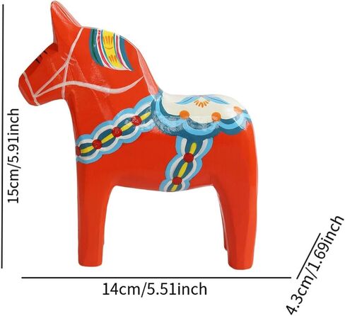 Baoblaze Dalecarlian Horse Sculpture and European Embossed Resin Photo Frame Antique Decorative Ornament for Bookshelf Bedroom Wall Hanging Home Decor in Kuwait