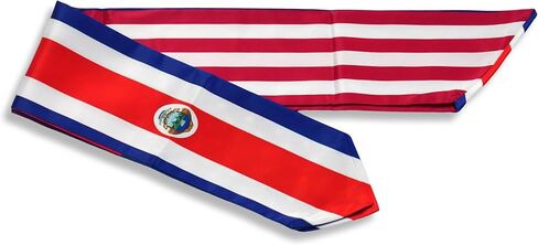 USA And Costa Rica Flag Graduation Stole,Satin Embroidery Graduation Sash for International Students,72 Inch Length. in Saudi Arabia