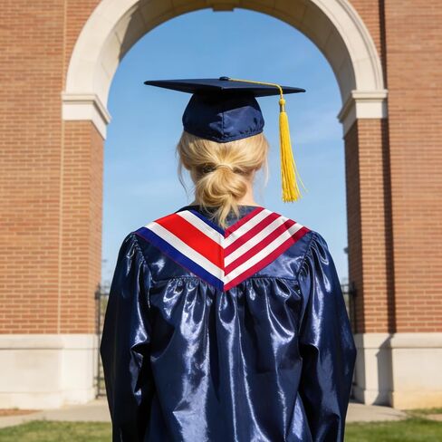 USA And Costa Rica Flag Graduation Stole,Satin Embroidery Graduation Sash for International Students,72 Inch Length. in Saudi Arabia
