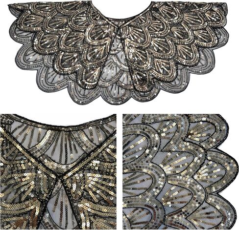 1920s Flapper Sequin Beaded Cape Shawl for Women, Vintage Art Deco Evening Shrug Bolero Wrap for Wedding Prom Cocktail Party in Saudi Arabia