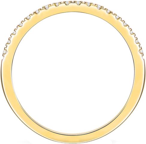 Moissanite Wedding Band 1.5mm Round Brilliant Cut Stackable Anniversary Band Rings in 14K Gold in Kuwait