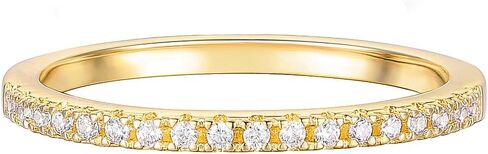 Moissanite Wedding Band 1.5mm Round Brilliant Cut Stackable Anniversary Band Rings in 14K Gold in Kuwait