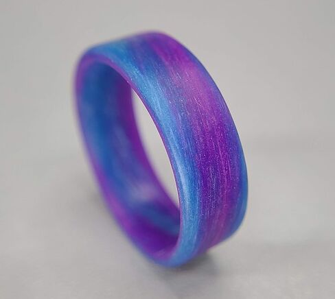Purple and Blue Glow in the Dark Ring | Handmade Wedding Band in Saudi Arabia