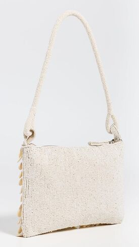 L*Space Campbell Bag, Embellished Shoulder Handbag, Seed Bead and Shell Purse, Beaded Handle Evening Bag, Metal Zip Closure in Kuwait