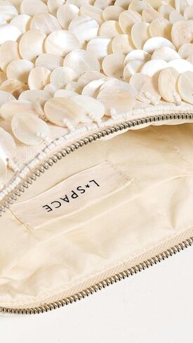 L*Space Campbell Bag, Embellished Shoulder Handbag, Seed Bead and Shell Purse, Beaded Handle Evening Bag, Metal Zip Closure in Kuwait