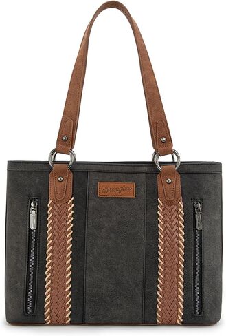 Wrangler Multi Pockets Tote Bag for Women Western Braided Shoulder Bag with Large Capacity for Everyday in Kuwait