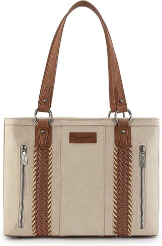 Wrangler Multi Pockets Tote Bag for Women Western Braided Shoulder Bag with Large Capacity for Everyday in Kuwait