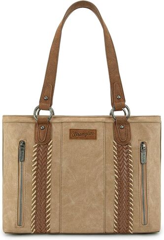 Wrangler Multi Pockets Tote Bag for Women Western Braided Shoulder Bag with Large Capacity for Everyday in Kuwait