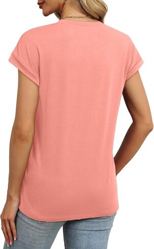 WEESO Womens Summer Tops Trendy 2026 Cap Sleeve T Shirts Crew Neck Pleated Front Beach Vacation Clothes Fashion in Saudi Arabia