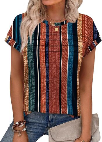 WEESO Womens Summer Tops Trendy 2026 Cap Sleeve T Shirts Crew Neck Pleated Front Beach Vacation Clothes Fashion in Saudi Arabia