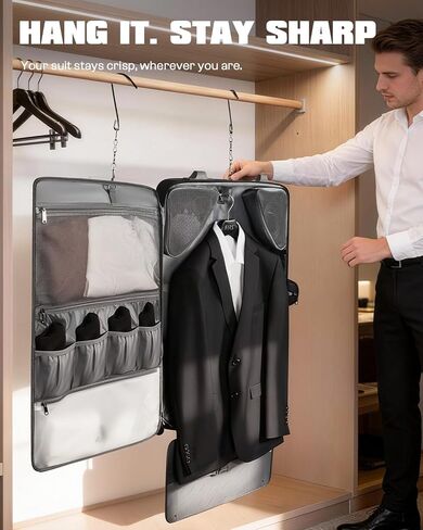 AUROTIER Rolling Garment Bags for Travel, Built-in Hanging Feature, Wheeled Business Suitcase with 17 Inch Laptop Compartment, Lockable Carry on Luggage for Men and Women with Wheels in Saudi Arabia