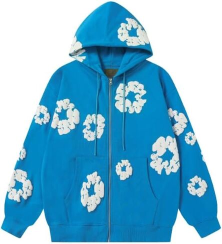 Y2K men's and women's bubble printed sports hoodies for couples, loose casual pullover, retro top in Saudi Arabia