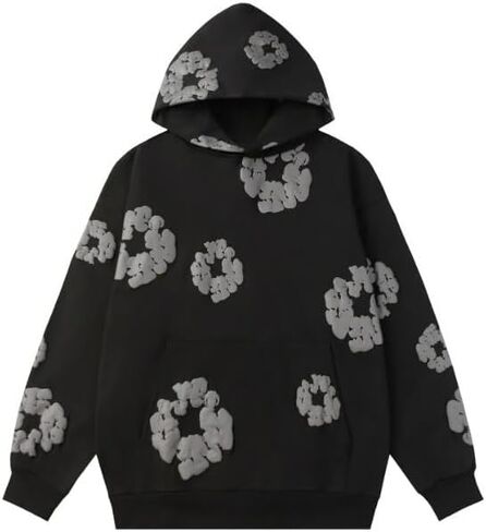 Y2K men's and women's bubble printed sports hoodies for couples, loose casual pullover, retro top in Saudi Arabia