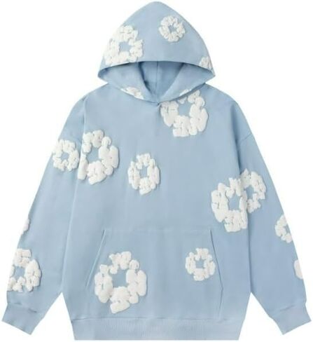 Y2K men's and women's bubble printed sports hoodies for couples, loose casual pullover, retro top in Saudi Arabia