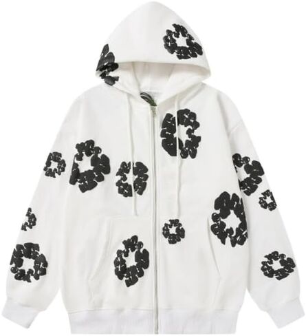 Y2K men's and women's bubble printed sports hoodies for couples, loose casual pullover, retro top in Saudi Arabia