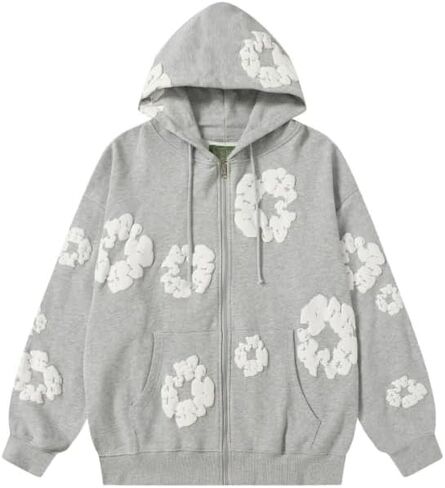 Y2K men's and women's bubble printed sports hoodies for couples, loose casual pullover, retro top in Saudi Arabia
