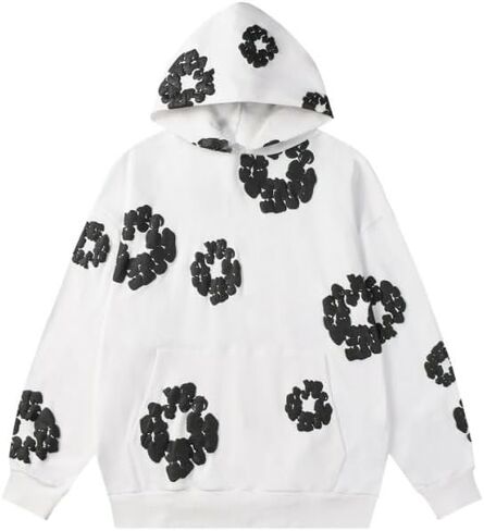 Y2K men's and women's bubble printed sports hoodies for couples, loose casual pullover, retro top in Saudi Arabia
