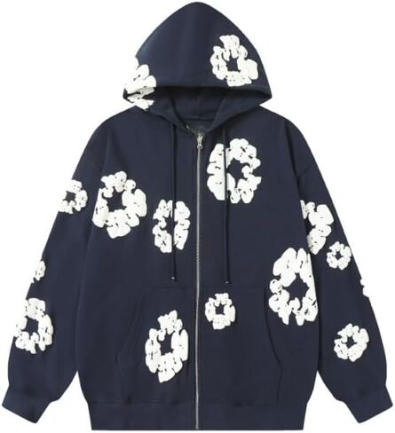 Y2K men's and women's bubble printed sports hoodies for couples, loose casual pullover, retro top in Saudi Arabia