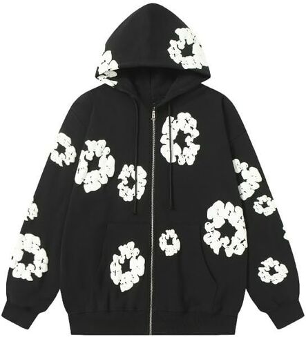 Y2K men's and women's bubble printed sports hoodies for couples, loose casual pullover, retro top in Saudi Arabia