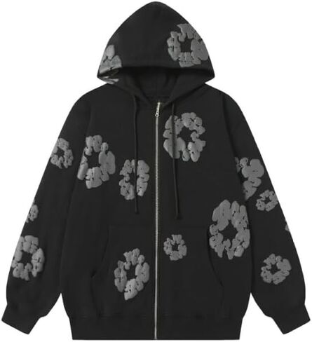 Y2K men's and women's bubble printed sports hoodies for couples, loose casual pullover, retro top in Saudi Arabia