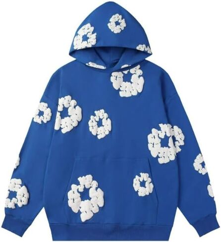 Y2K men's and women's bubble printed sports hoodies for couples, loose casual pullover, retro top in Saudi Arabia
