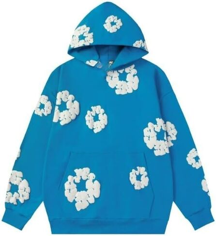 Y2K men's and women's bubble printed sports hoodies for couples, loose casual pullover, retro top in Saudi Arabia