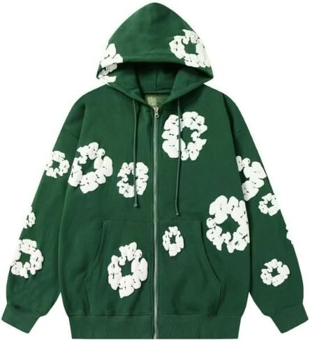 Y2K men's and women's bubble printed sports hoodies for couples, loose casual pullover, retro top in Saudi Arabia