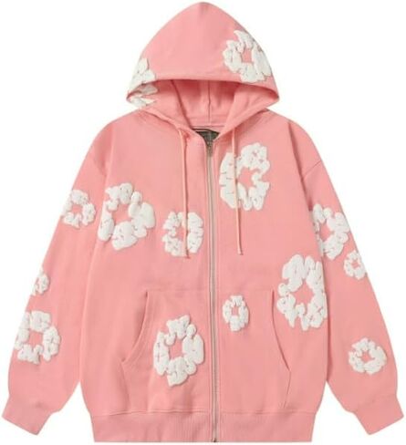 Y2K men's and women's bubble printed sports hoodies for couples, loose casual pullover, retro top in Saudi Arabia