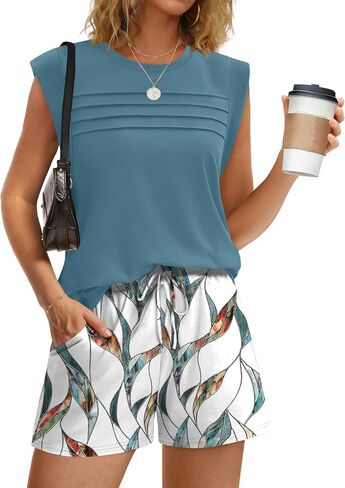 WIHOLL Two Piece Sets for Women Trendy Short Sets Beach Vacation Clothes Airport Travel Cruise Summer Outfits in Kuwait