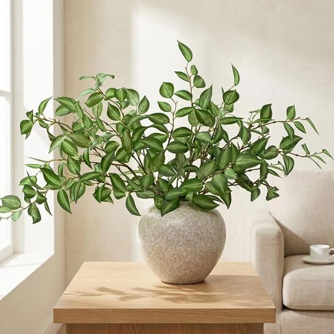 Waipfaru 5PCS Greenery Stems for Vases, 32.7 inch Artificial Eucalyptus Green Fake Leaves Branches, Faux Olive Silk Plants for Centerpieces Vase Filler Home Kitchen Decor in Kuwait