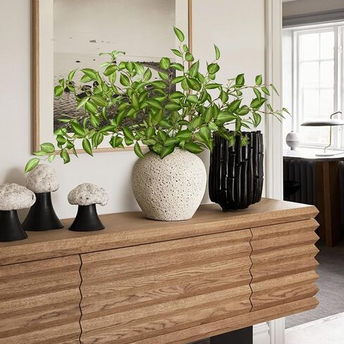 Waipfaru 5PCS Greenery Stems for Vases, 32.7 inch Artificial Eucalyptus Green Fake Leaves Branches, Faux Olive Silk Plants for Centerpieces Vase Filler Home Kitchen Decor in Kuwait