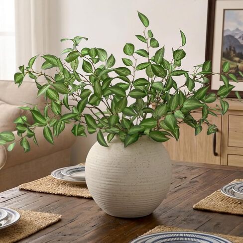 Waipfaru 5PCS Greenery Stems for Vases, 32.7 inch Artificial Eucalyptus Green Fake Leaves Branches, Faux Olive Silk Plants for Centerpieces Vase Filler Home Kitchen Decor in Kuwait