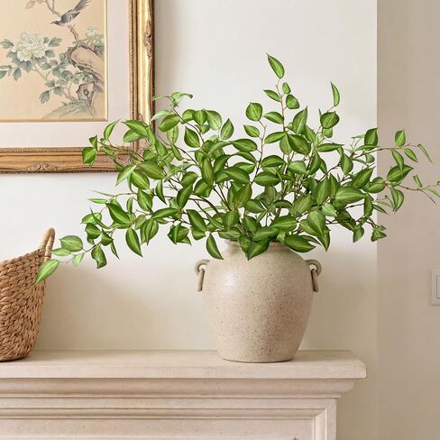Waipfaru 5PCS Greenery Stems for Vases, 32.7 inch Artificial Eucalyptus Green Fake Leaves Branches, Faux Olive Silk Plants for Centerpieces Vase Filler Home Kitchen Decor in Kuwait