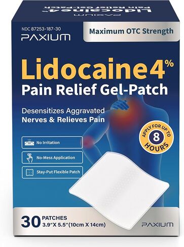 4% Lidocaine Patches Maximum Strength – Topical Pain Relief Patch for Back, Neck, Shoulders, Knees & Elbows – 30 Count in Kuwait