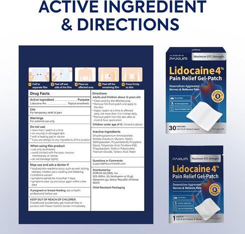 4% Lidocaine Patches Maximum Strength – Topical Pain Relief Patch for Back, Neck, Shoulders, Knees & Elbows – 30 Count in Kuwait