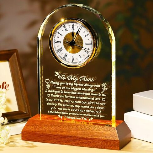 Wedding Gifts for Couples 2025 with Wooden Light Base, Glass Clock Happy Anniversary Marriage Prayer Presents with Inspiring Quotes, Unique Newlywed Mr and Mrs Gifts in Kuwait