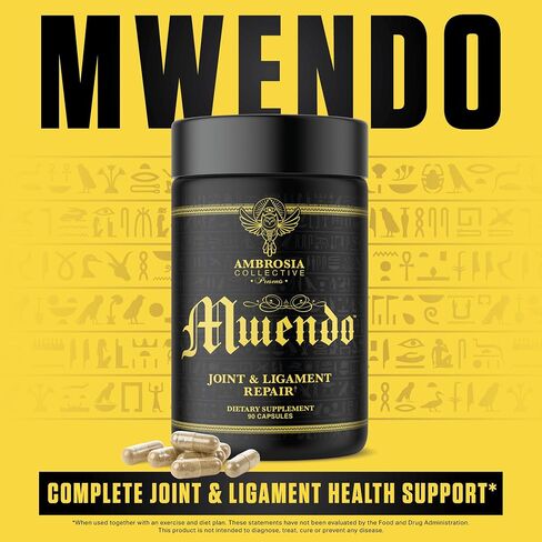 Ambrosia Mwendo Joint Support Supplement | BioCell Collagen, Tart Cherry & Cissus | Ligament, Tendon & Connective Tissue Support | ParActin for Mobility | 90 Veggie Capsules in Saudi Arabia