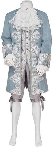 18th Century Medieval Men Victorian Rococo Baroque Elegant Suit | King Prince Court Suit, Luxurious Outfit，Halloween Wedding Costume,Men 1700s Costume in Saudi Arabia